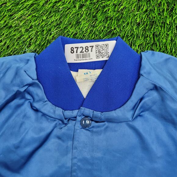 Vintage 90s Sussex-Wantage Jacket M 23x24 Blue Softball Baggy Boxy - Picture 8 of 15